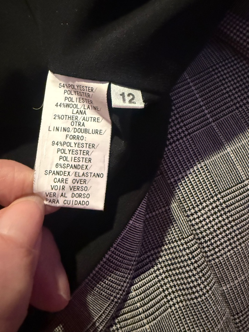 Due Per Due Gray Glen Plaid Blazer Jacket Size 12 Vintage Dark Academia Suit - Picture 9 of 12